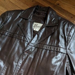 Vintage ♠️ brown leather jacket mens 42 EUC